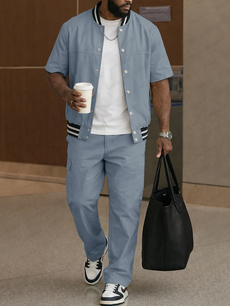 Casual Versatile Summer Shirt Jacket Pants Set - Image 2