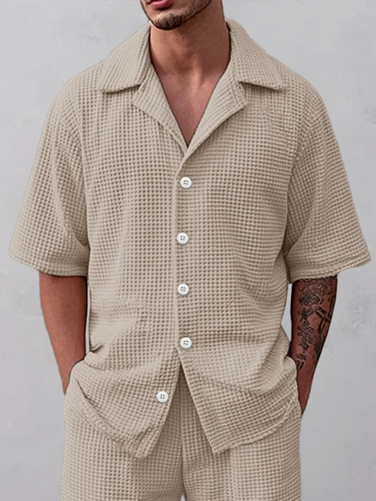 Casual Versatile Waffle Matching Set - Image 3