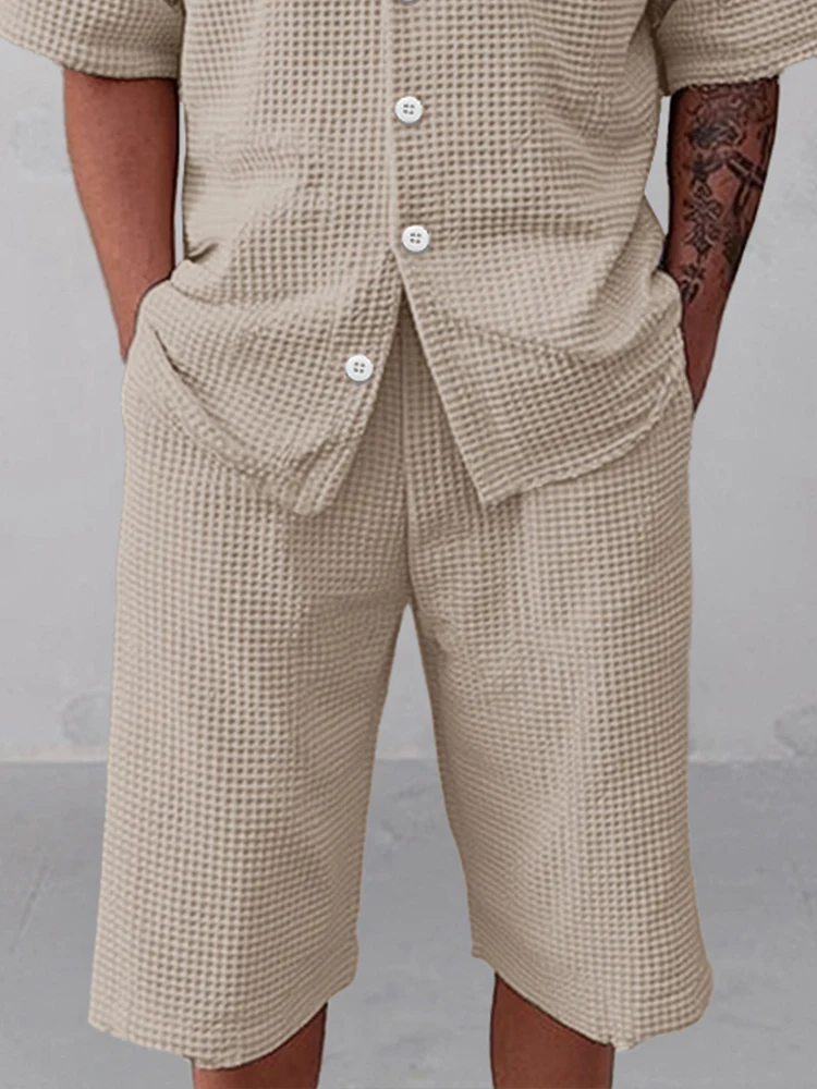 Casual Versatile Waffle Matching Set - Image 4
