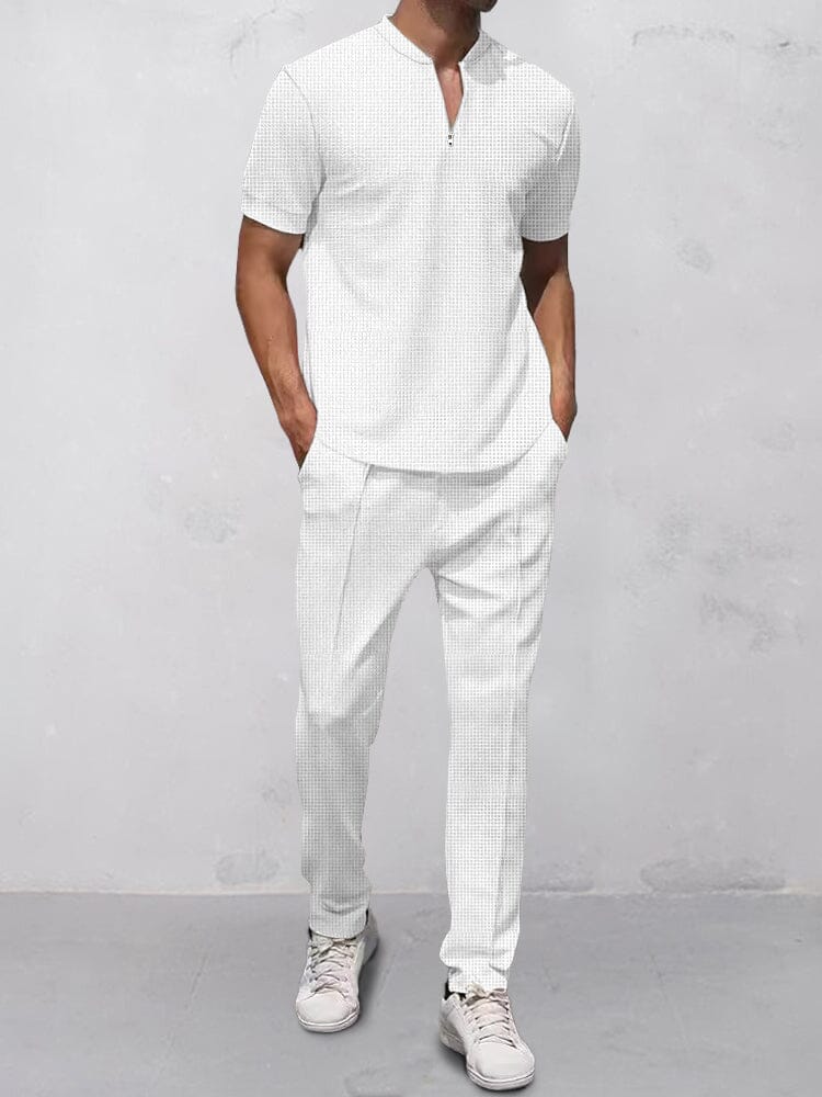 Casual Waffle 2-Piece Outfits - Image 2