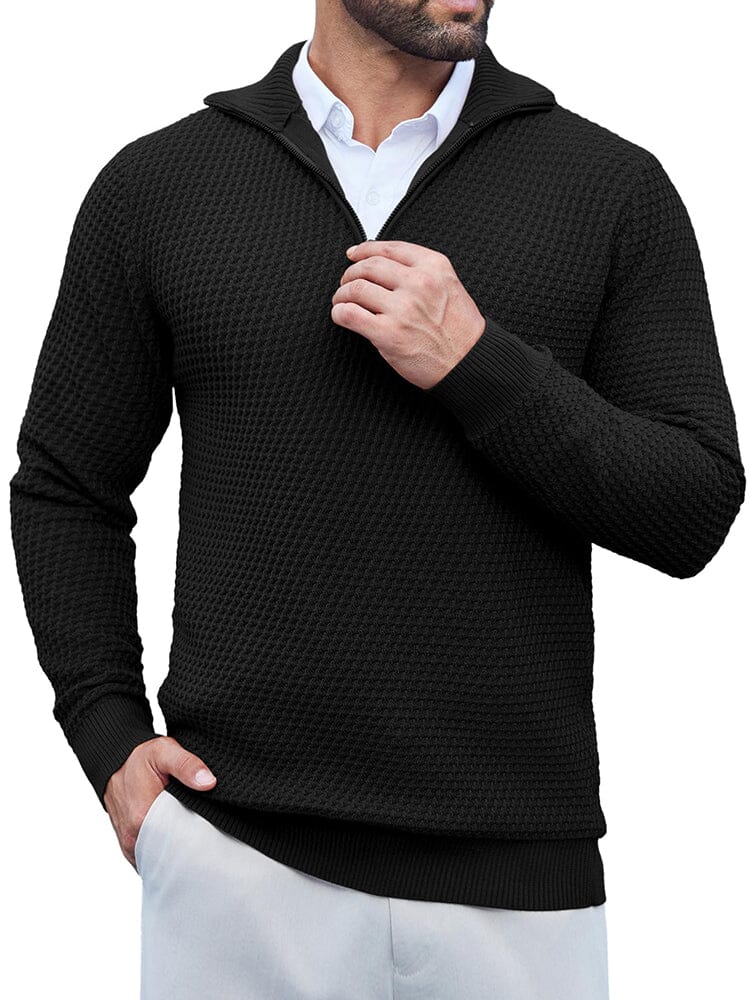 Casual Waffle Polo Sweater (US Only) - Image 10