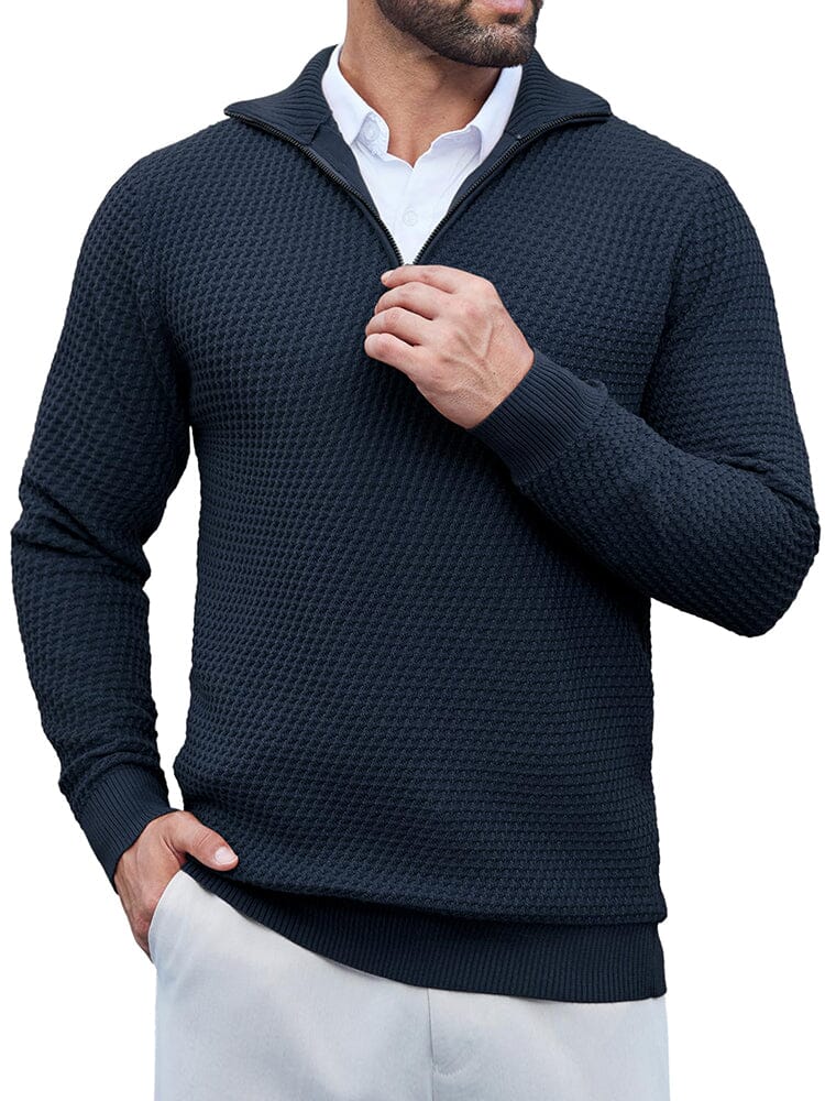 Casual Waffle Polo Sweater (US Only) - Image 11