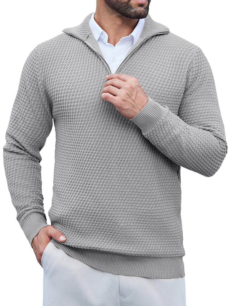 Casual Waffle Polo Sweater (US Only) - Image 12