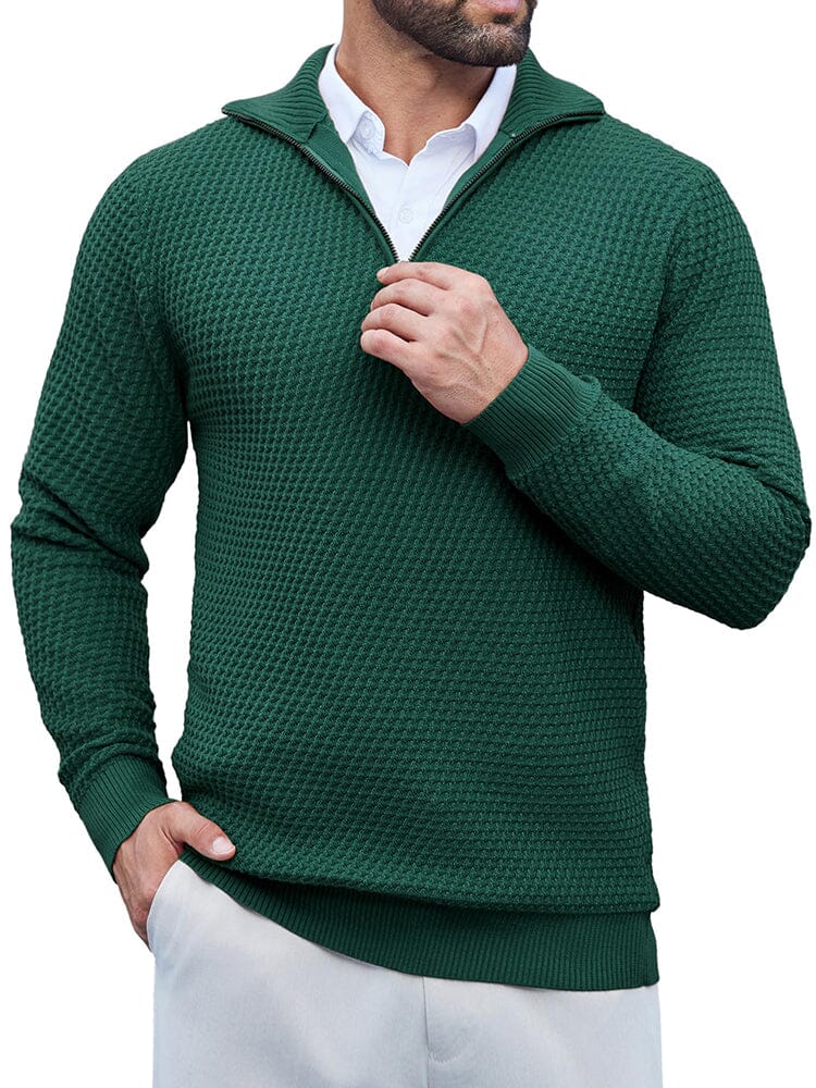 Casual Waffle Polo Sweater (US Only) - Image 2