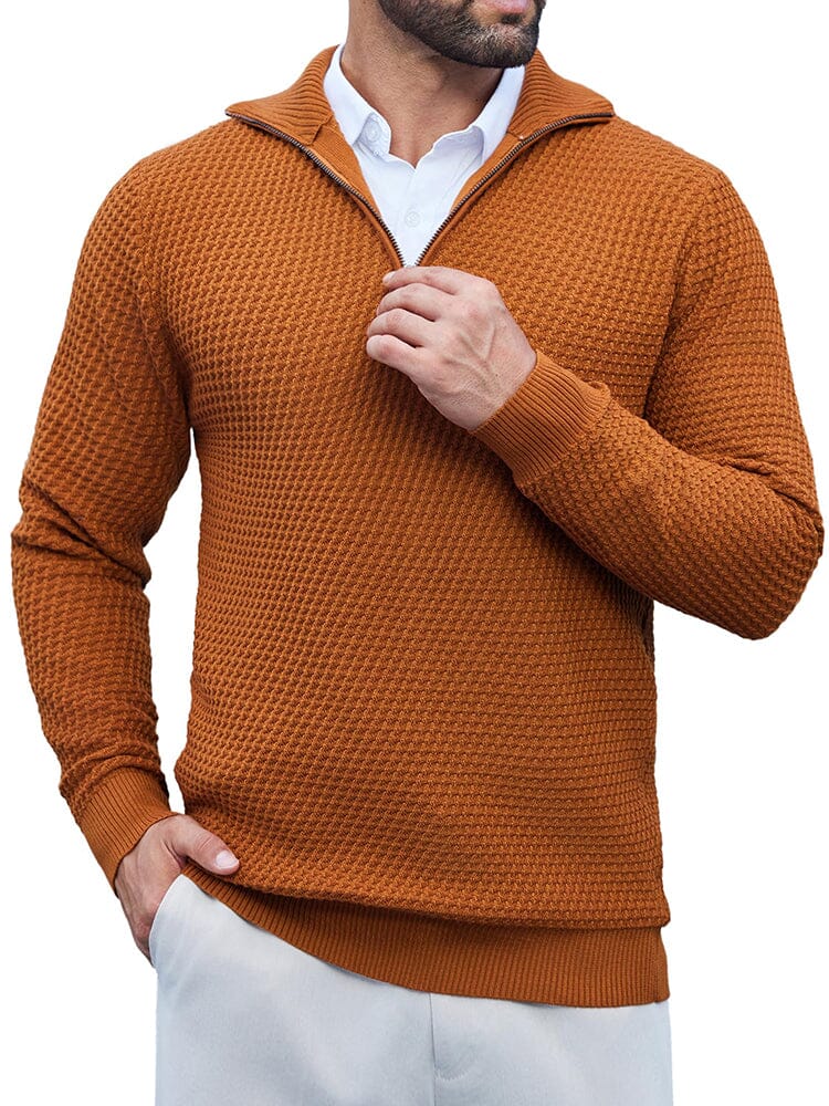 Casual Waffle Polo Sweater (US Only) - Image 3