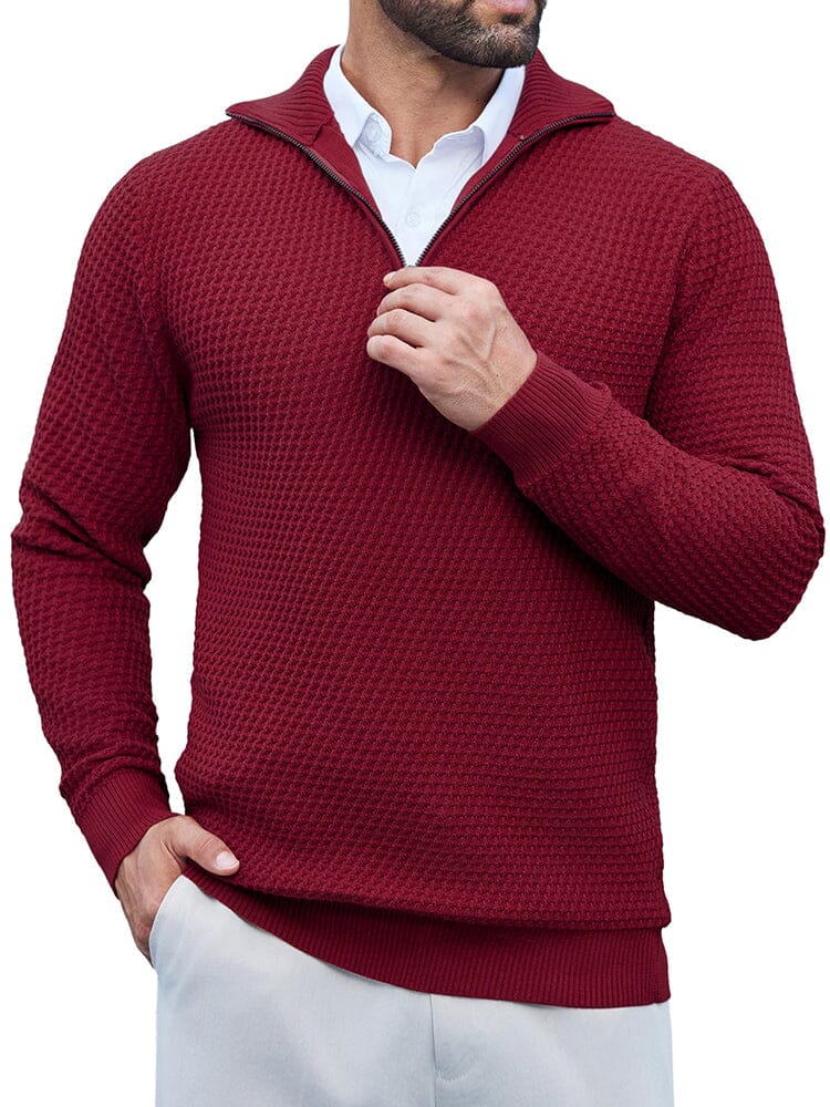 Casual Waffle Polo Sweater (US Only) - Image 4