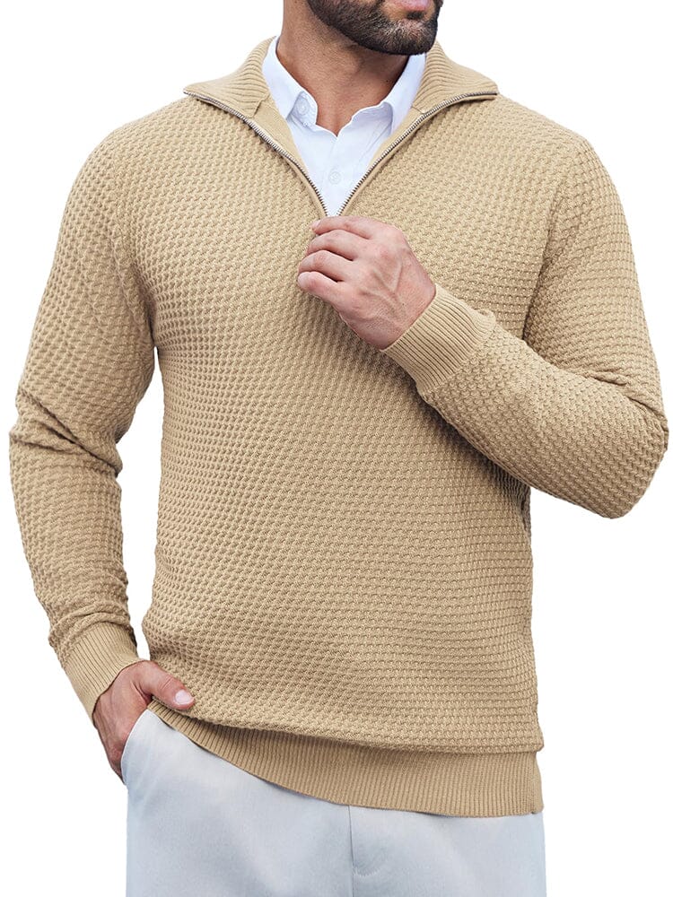 Casual Waffle Polo Sweater (US Only) - Image 5