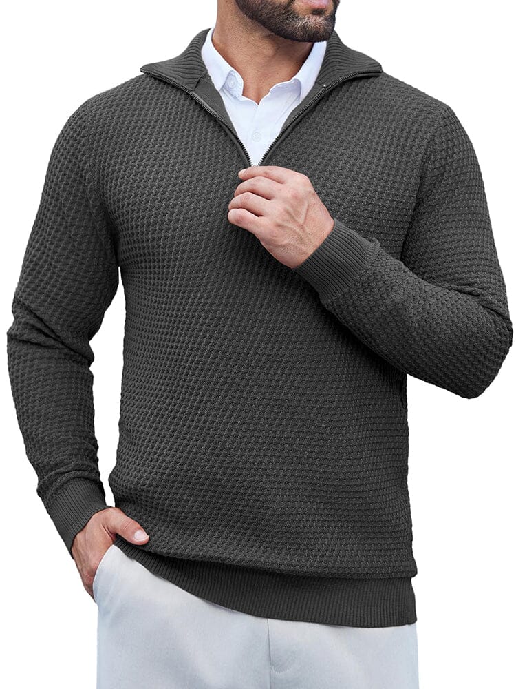 Casual Waffle Polo Sweater (US Only) - Image 8