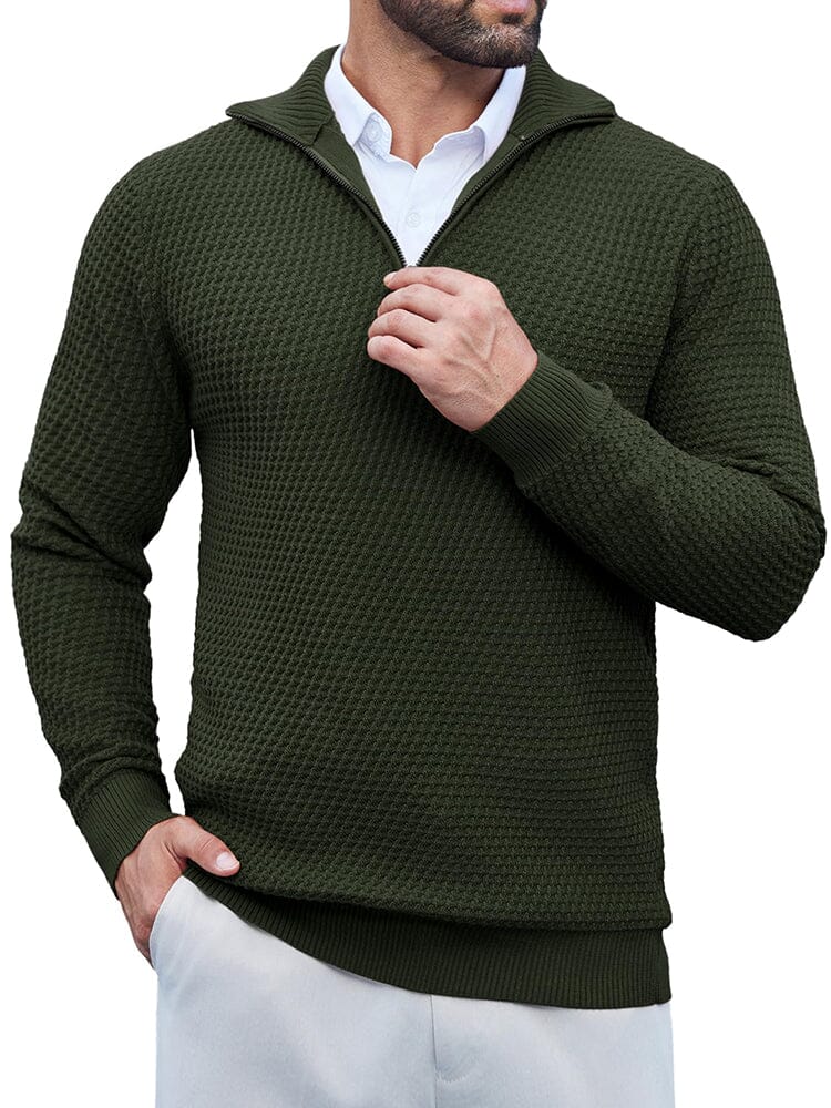 Casual Waffle Polo Sweater (US Only) - Image 9