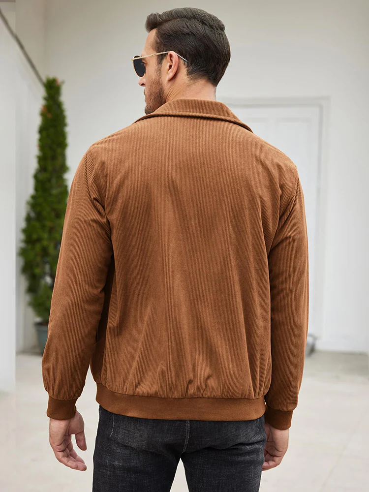 Casual Zip Up Corduroy Bomber Jacket (US Only) - Image 17