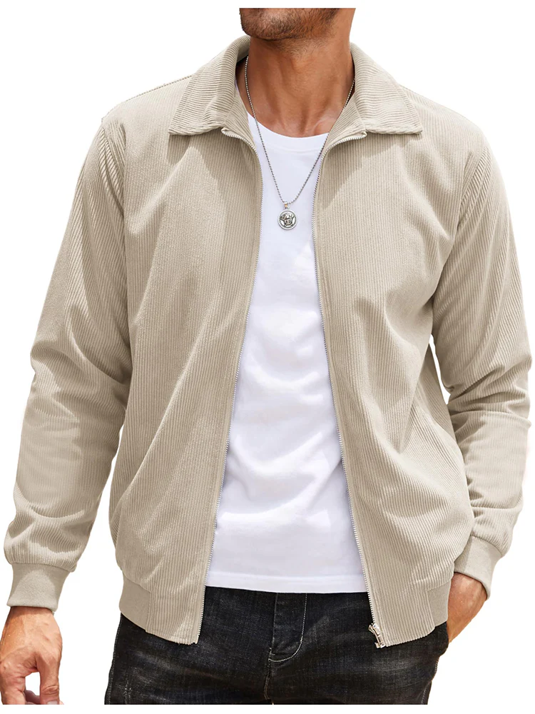 Casual Zip Up Corduroy Bomber Jacket (US Only) - Image 7