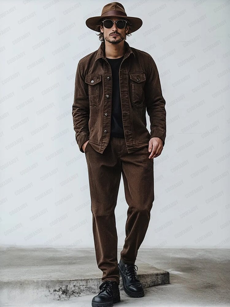 Classic 100% Cotton Cargo Jacket Set - Image 2