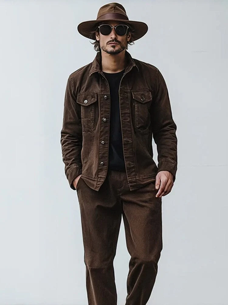 Classic 100% Cotton Cargo Jacket Set - Image 3