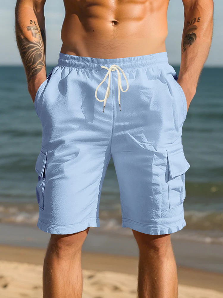 Classic Breathable Cotton Cargo Shorts - Image 3