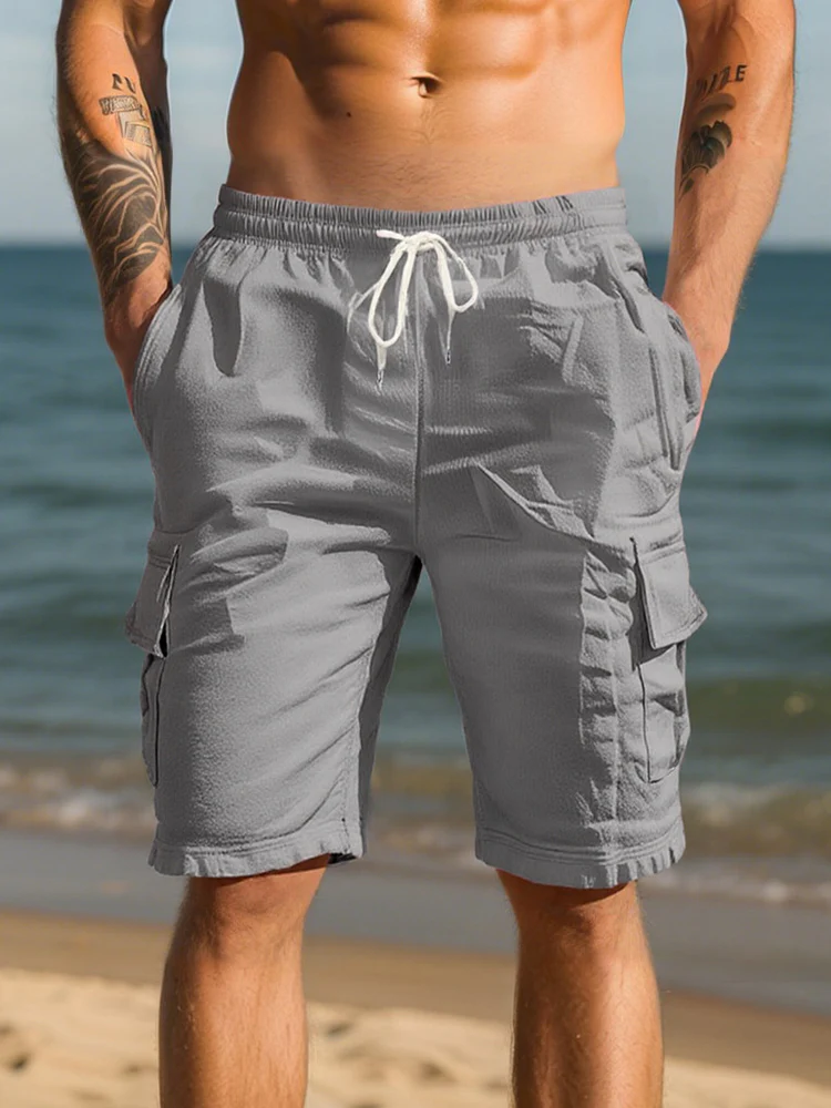 Classic Breathable Cotton Cargo Shorts - Image 4