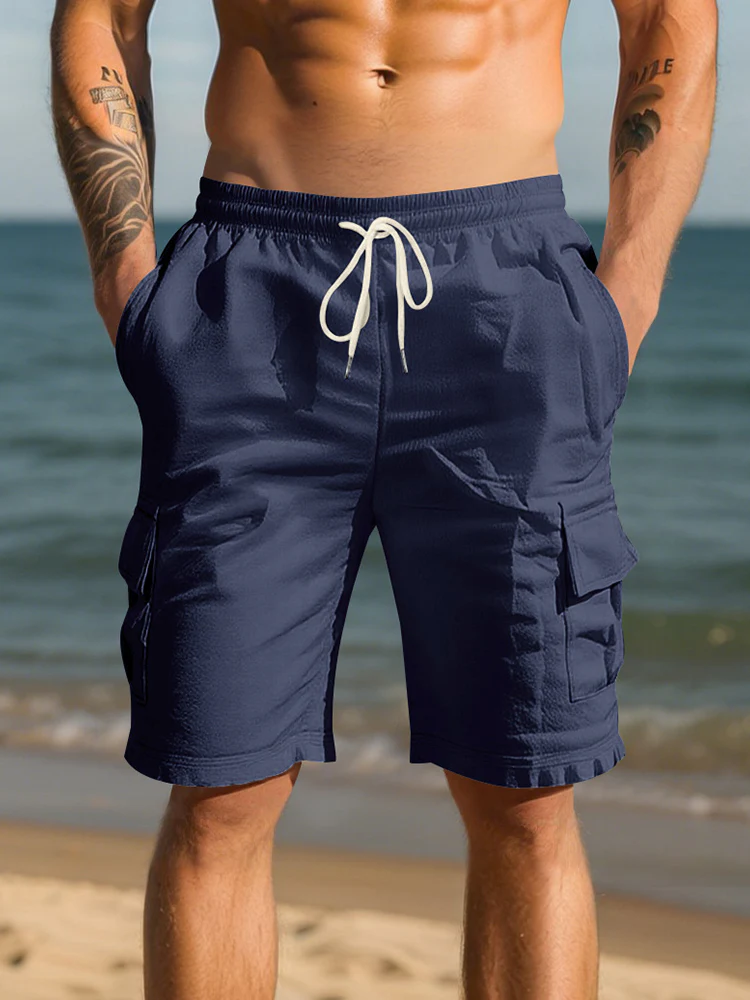Classic Breathable Cotton Cargo Shorts - Image 6