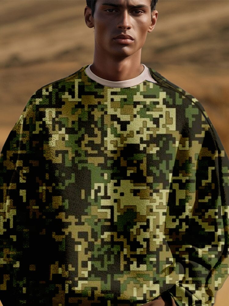 Classic Camo Sweatshirt with Shoulder Zip - Image 2