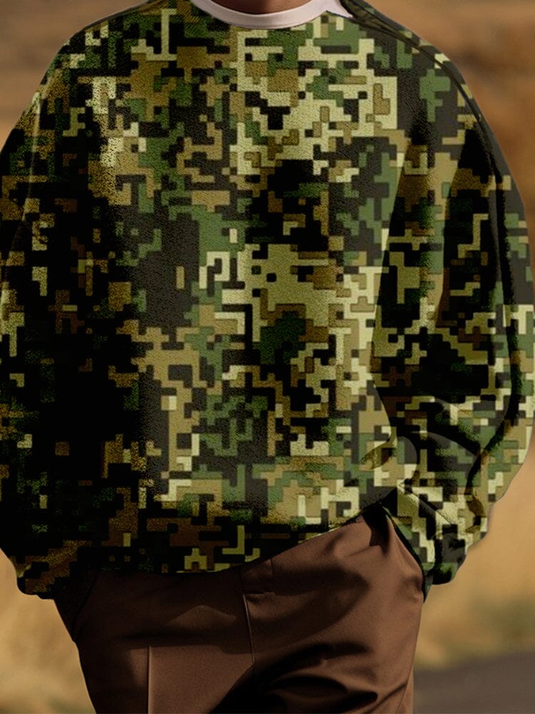 Classic Camo Sweatshirt with Shoulder Zip - Image 3