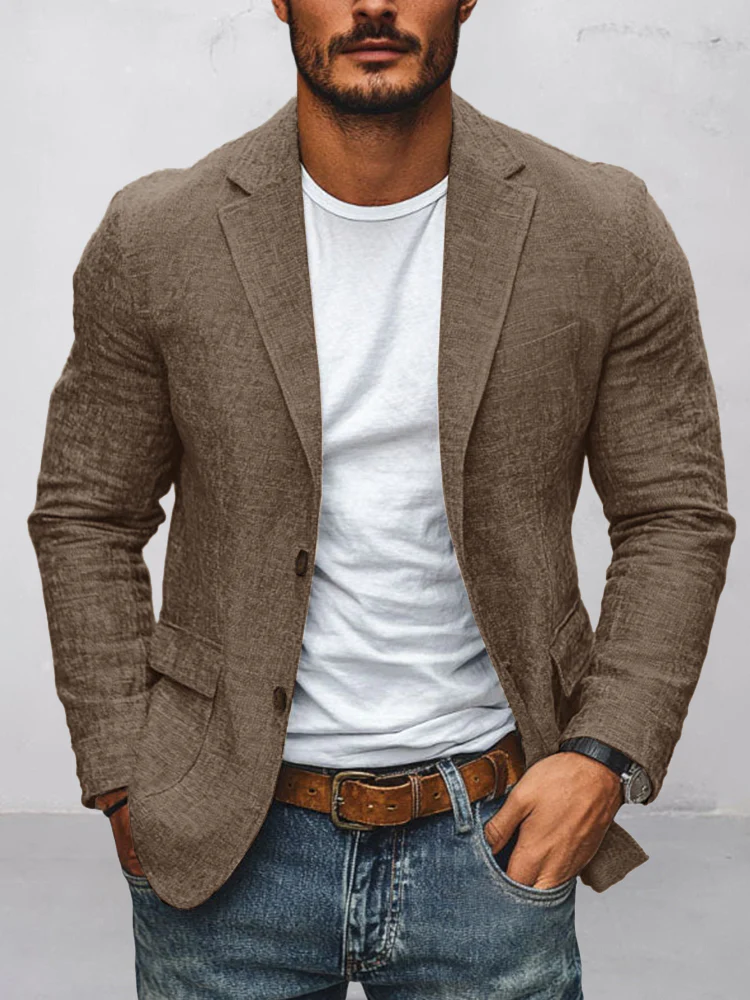 Classic Comfort Cotton Linen Blazer - Image 2