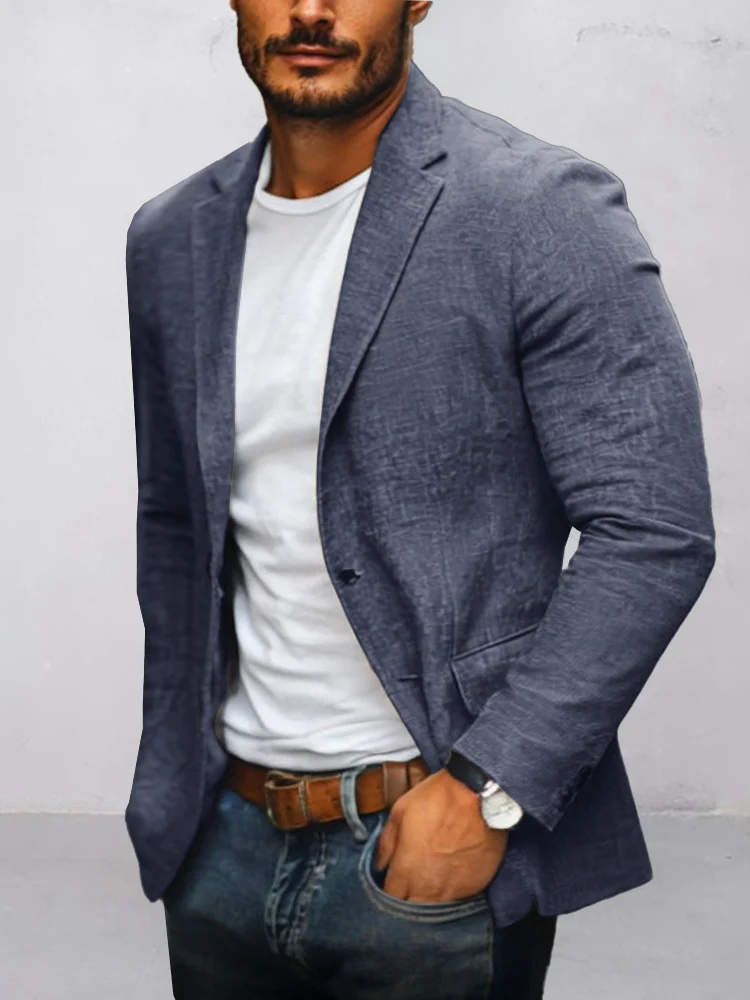Classic Comfort Cotton Linen Blazer - Image 3