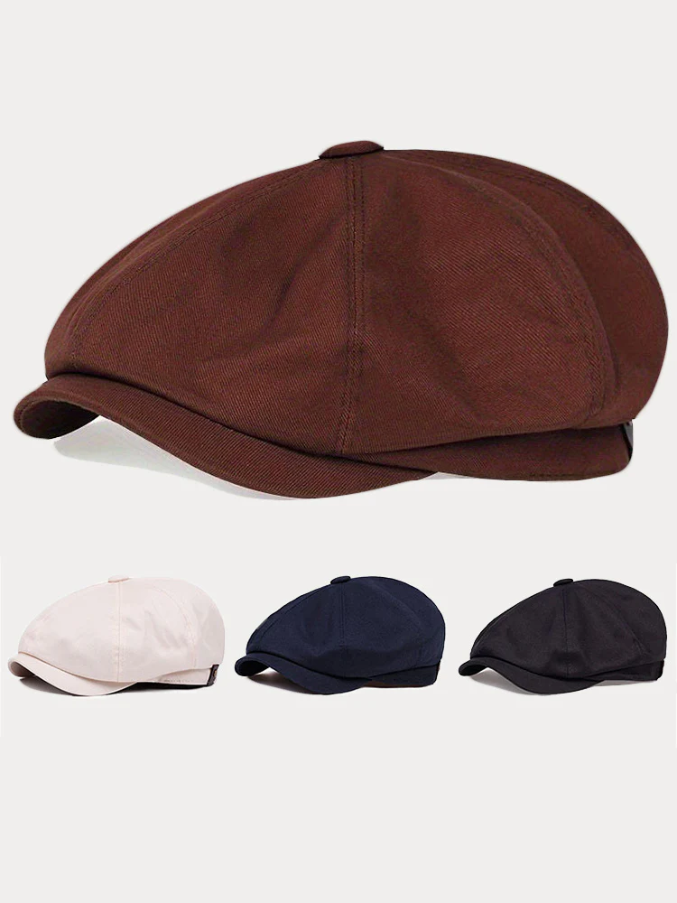 Classic Cotton Blend Newsboy Cap - Image 4