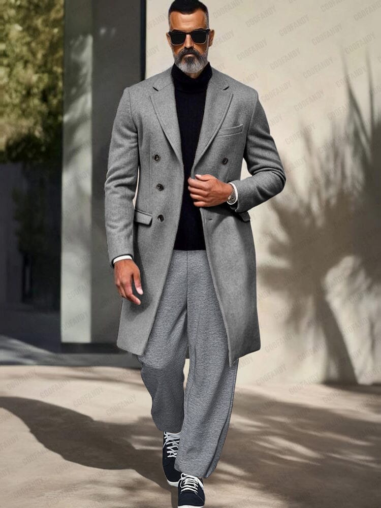 Classic Double-Breasted Tweed Overcoat - Image 2