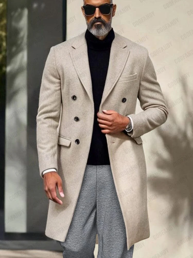 Classic Double-Breasted Tweed Overcoat - Image 3