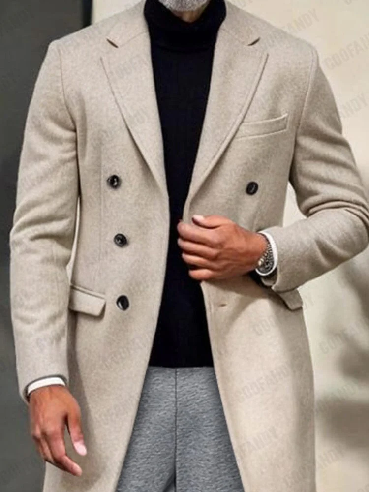 Classic Double-Breasted Tweed Overcoat - Image 4