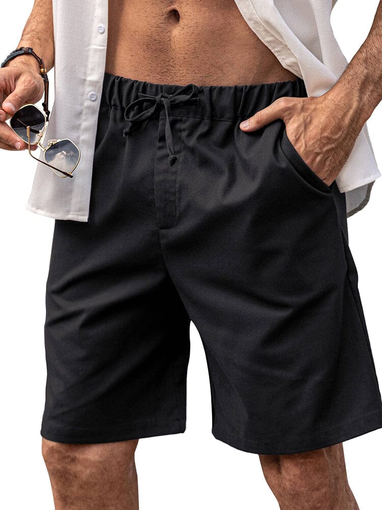 Classic Elastic Waist Linen Shorts (US Only) - Image 2