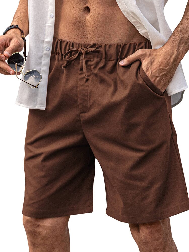 Classic Elastic Waist Linen Shorts (US Only) - Image 3