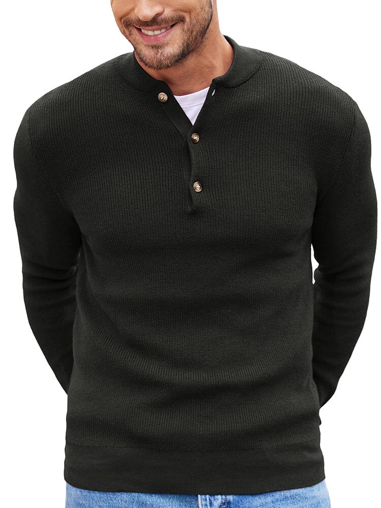 Classic Henley Collar Knit Sweater (US Only) - Image 4