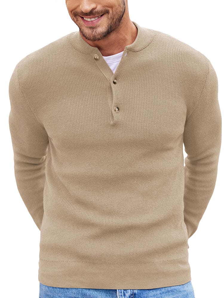 Classic Henley Collar Knit Sweater (US Only) - Image 6