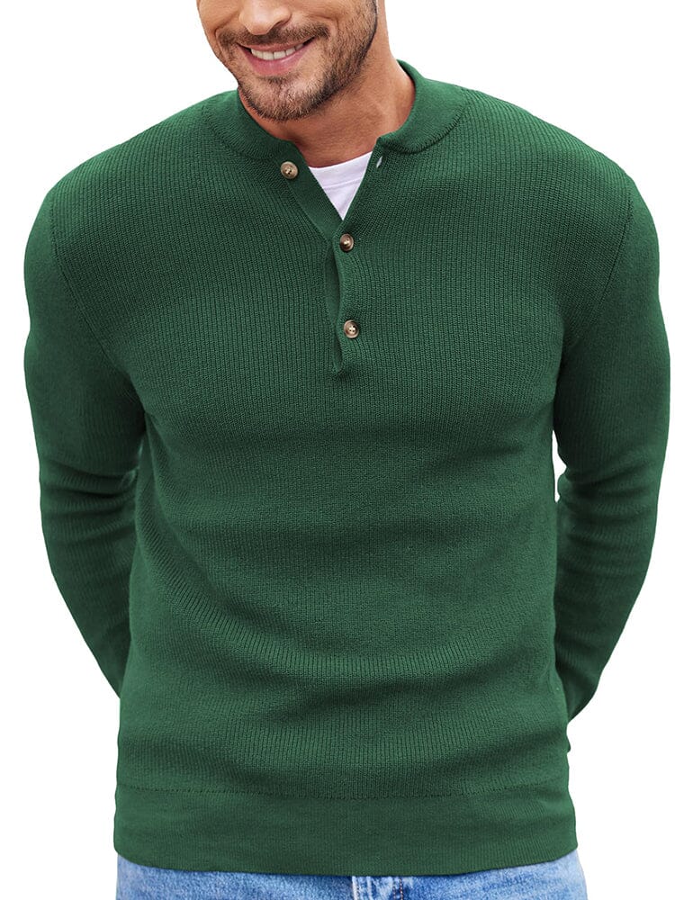 Classic Henley Collar Knit Sweater (US Only) - Image 9