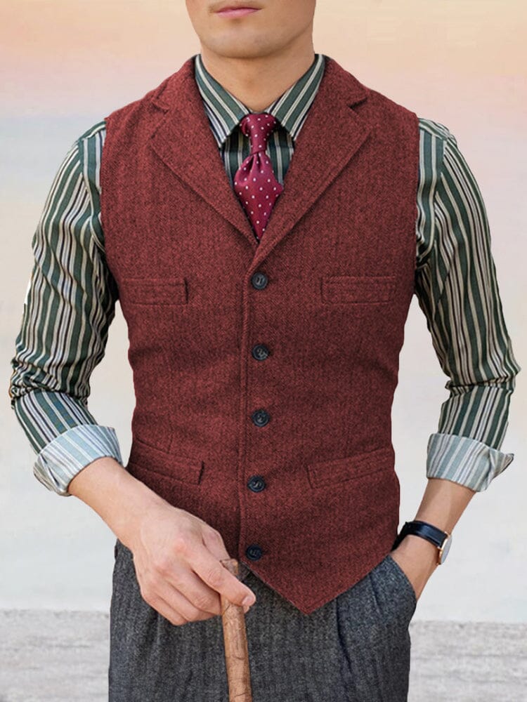 Classic Lapel Suit Vest - Image 10