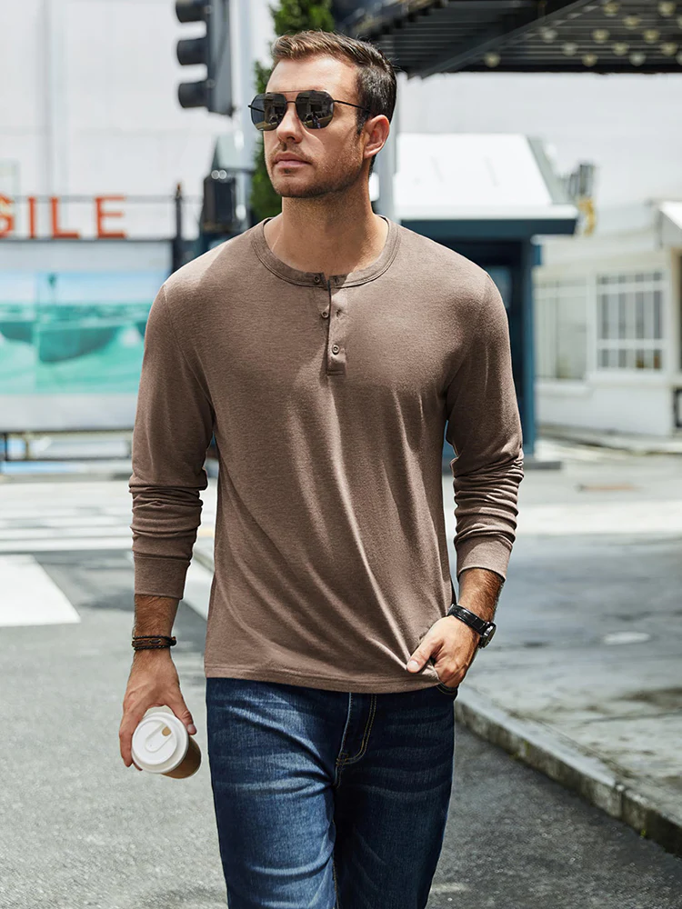 Classic Lightweight Stretch Henley Tee (US Only) - Image 8