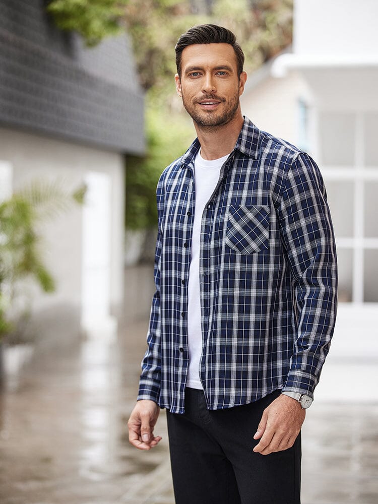 Classic Long Sleeve Plaid Shirts (US Only) - Image 7