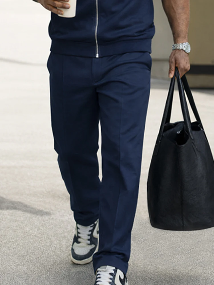 Classic Short Sleeve Bomber Jacket Pants Set - Image 4