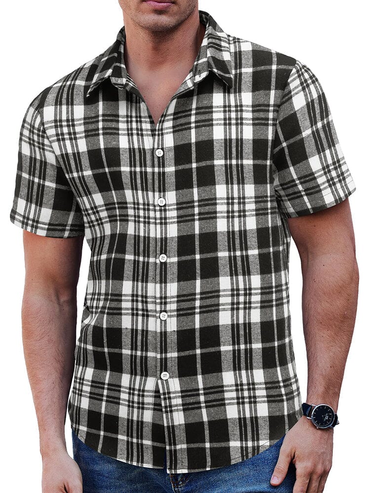 Classic Short Sleeve Checkered Shirt - Image 11