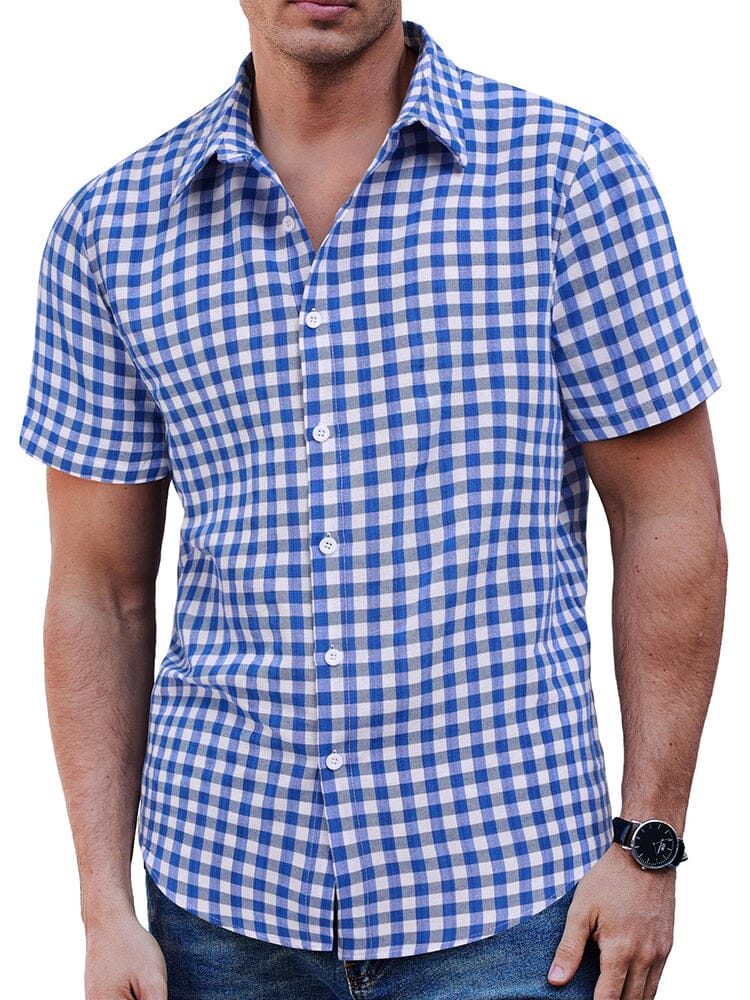 Classic Short Sleeve Checkered Shirt - Image 12