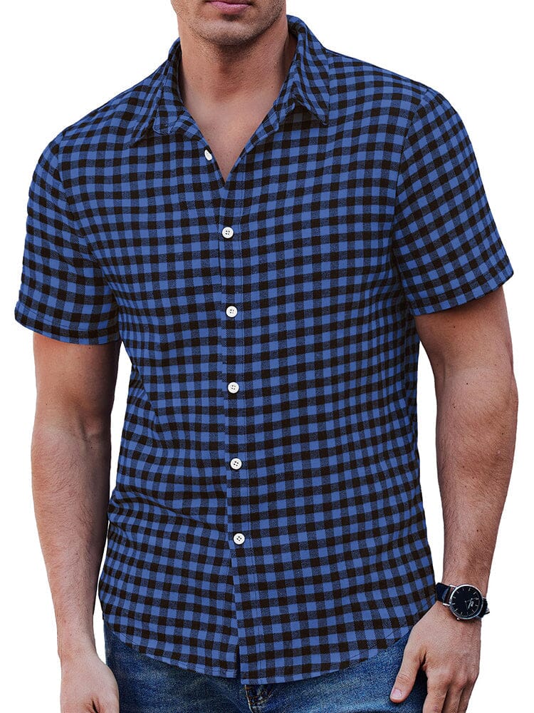 Classic Short Sleeve Checkered Shirt - Image 4