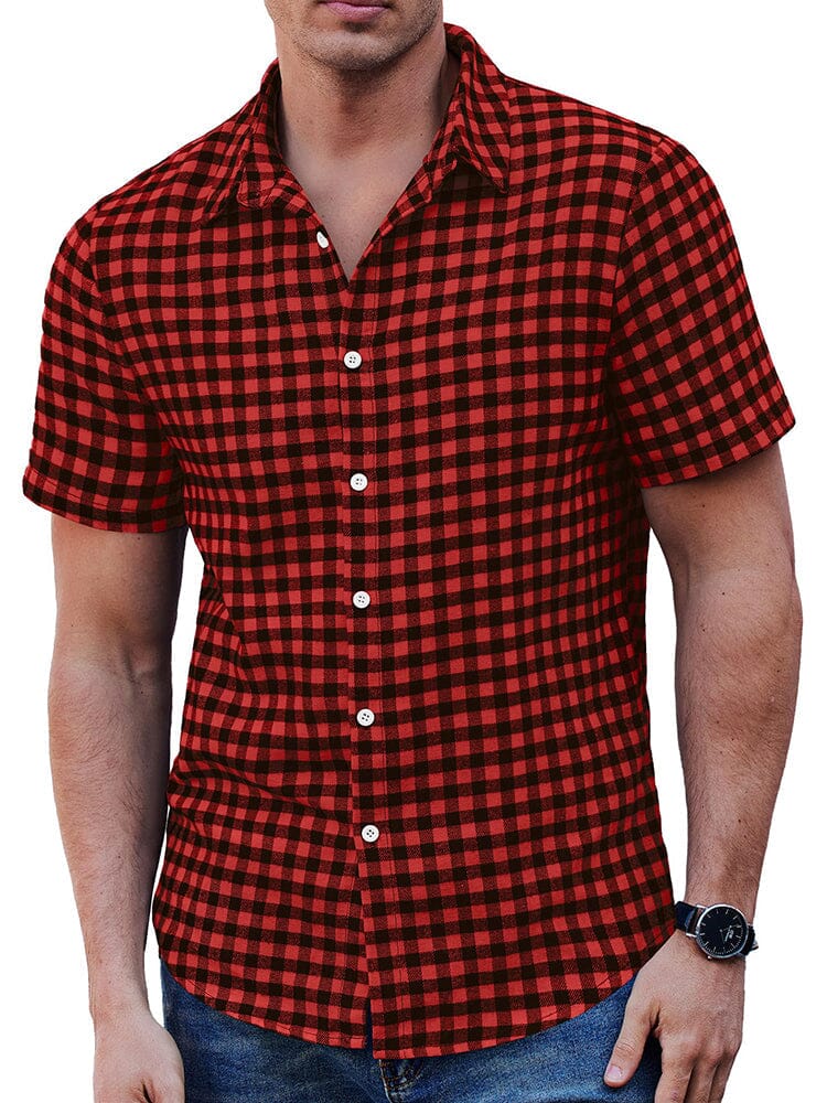 Classic Short Sleeve Checkered Shirt - Image 5