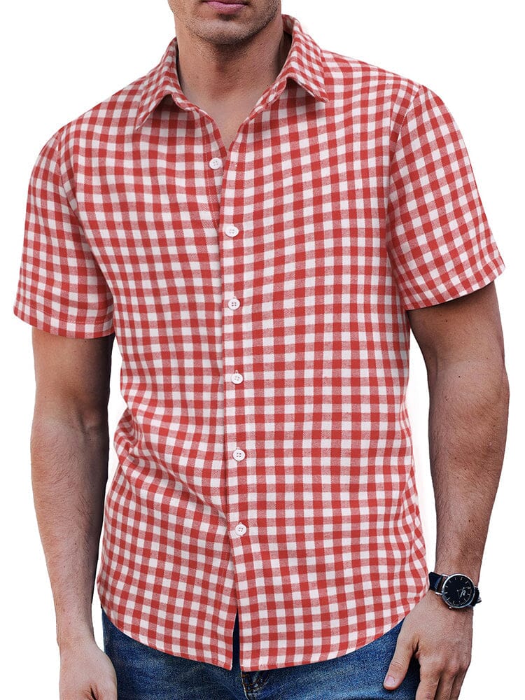 Classic Short Sleeve Checkered Shirt - Image 6