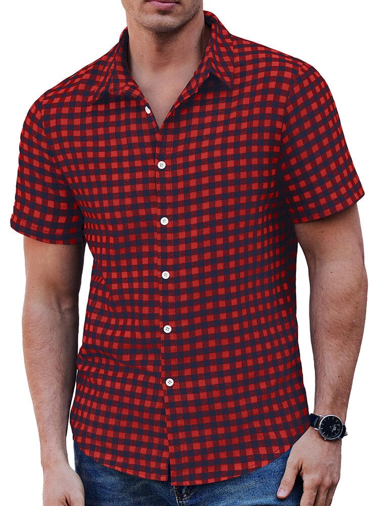 Classic Short Sleeve Checkered Shirt - Image 8