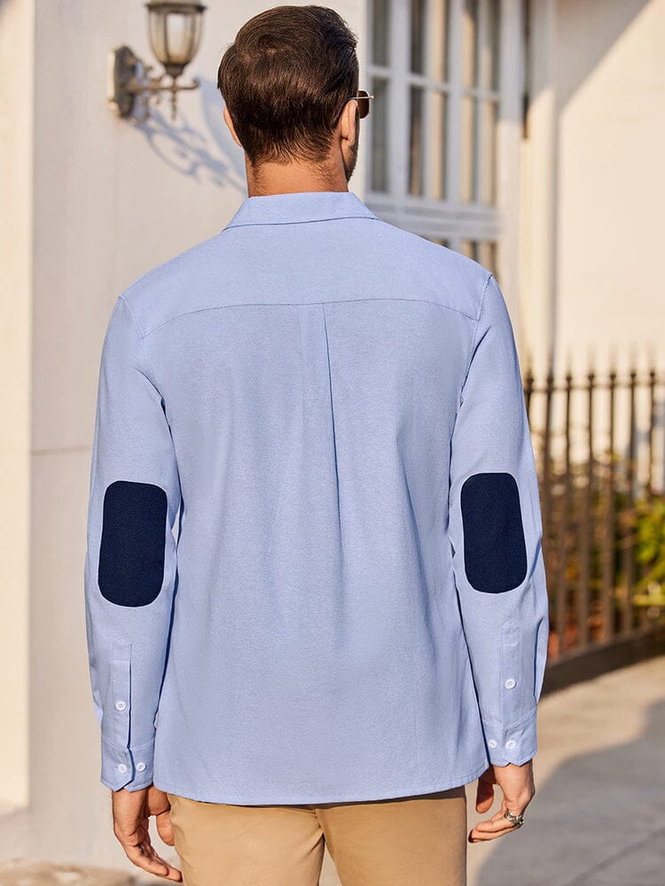 Classic Solid Long Sleeve Button Shirt with Chest Pocket (US Only) - Image 6