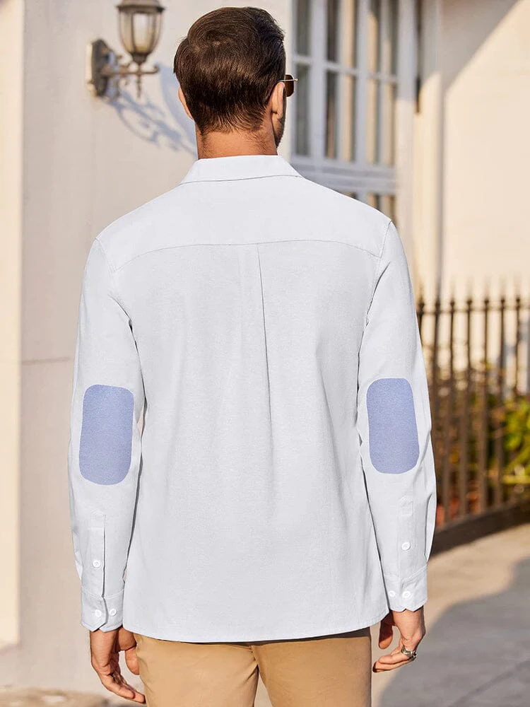 Classic Solid Long Sleeve Button Shirt with Chest Pocket (US Only) - Image 7
