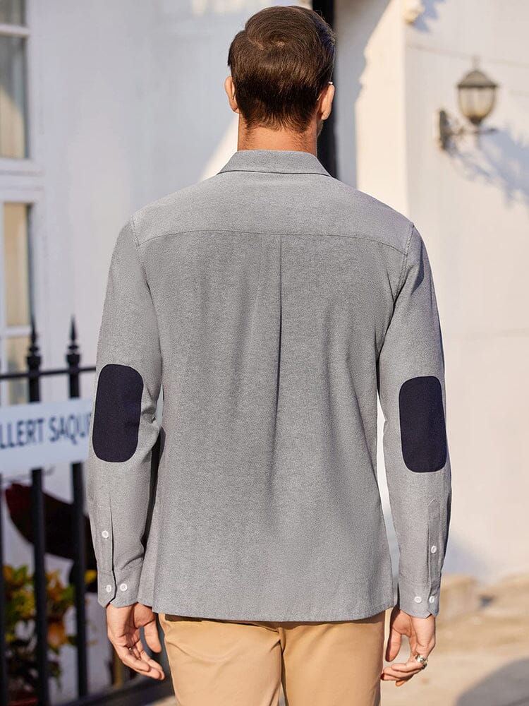 Classic Solid Long Sleeve Button Shirt with Chest Pocket (US Only) - Image 9