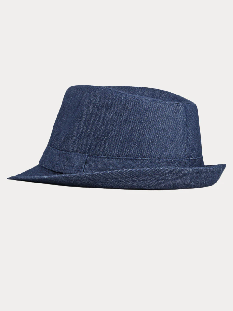 Classic Spring Summer Cotton Denim Fedora Hat - Image 13