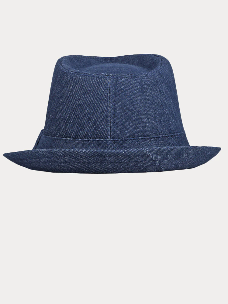 Classic Spring Summer Cotton Denim Fedora Hat - Image 14
