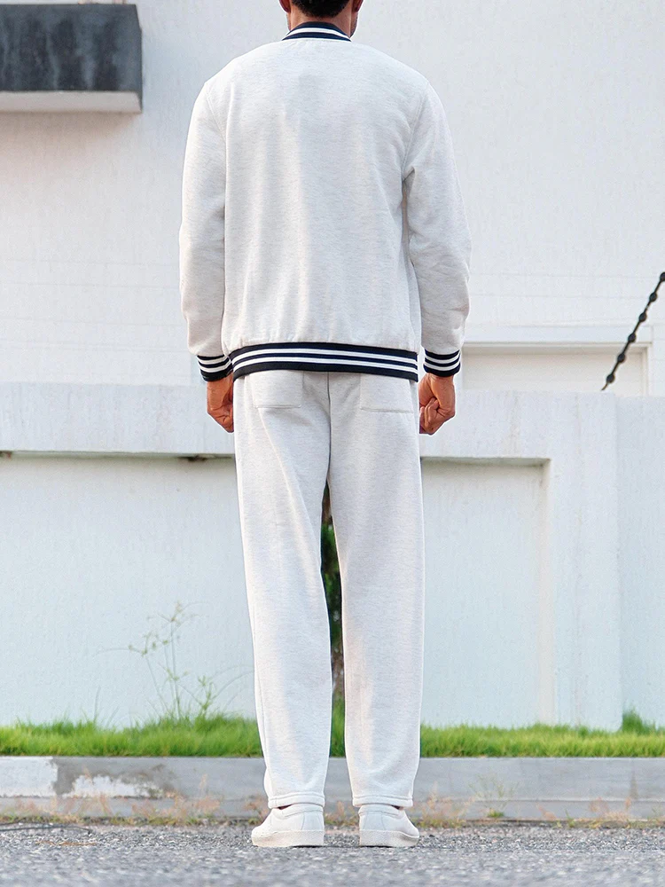 Classic Striped Trim Jacket Pants Set - Image 14