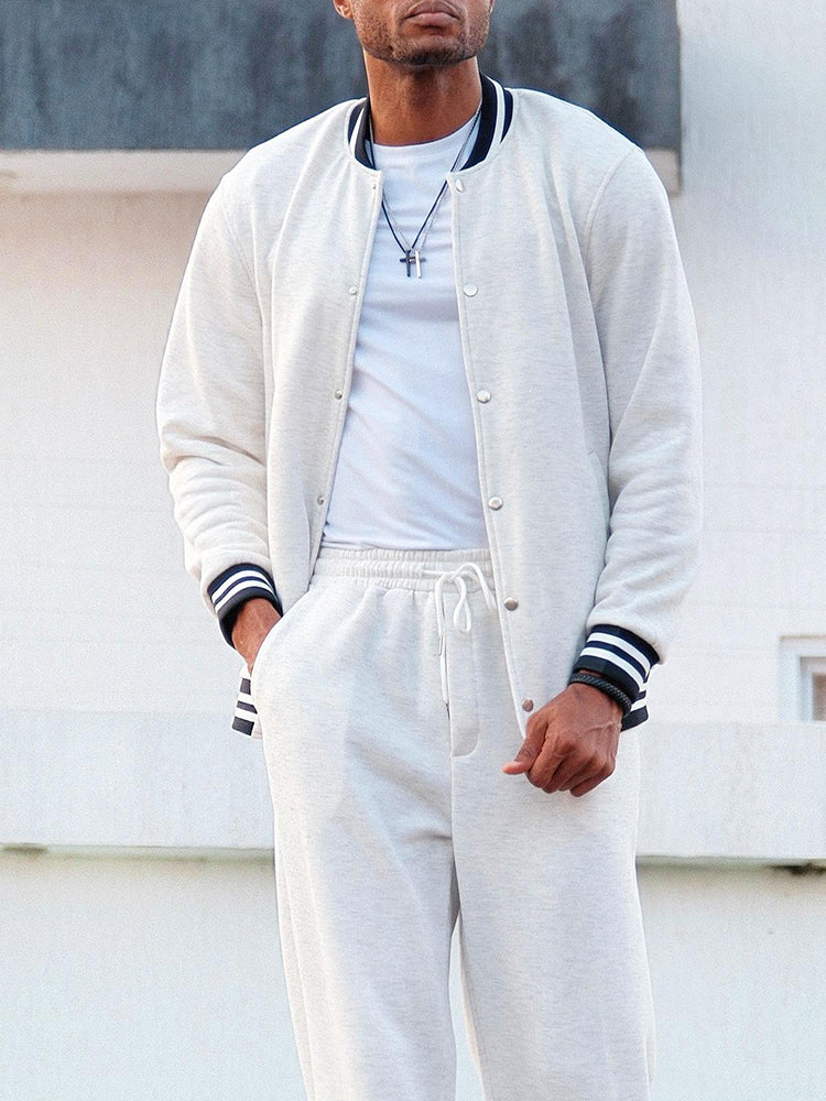 Classic Striped Trim Jacket Pants Set - Image 15